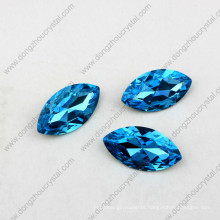 7*15mm Navette Aquamarine Sew on Rhinestone Crystals